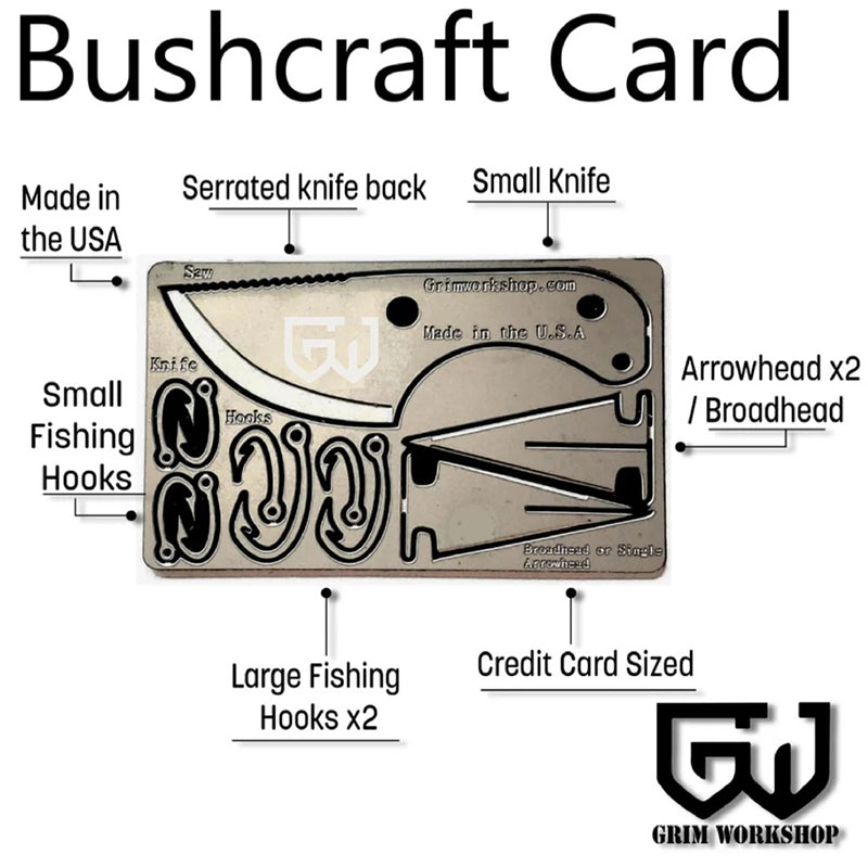 Battlbox | Grim Workshop Bushcraft EDC Survival Card - Battlbox.com